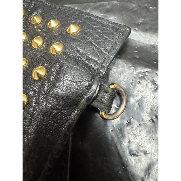 Vintage Burberry Women s Studded Leather Clutch Bag Black ITALBSRL239CAL 8.5 x 5 - Picture 7 of 10